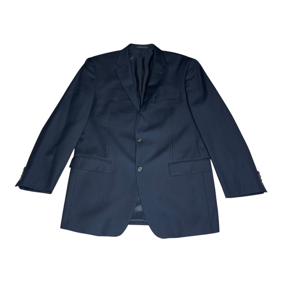 Lauren Ralph Lauren Mens Dark Charcoal Pinstripe WoolBlazer Sport Coat 42L